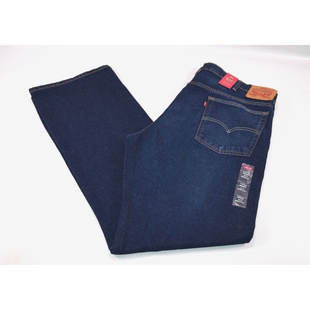 Nwt's Levi 517 Boot Cut Men's Denim‎ Blue Jeans 2 Way Stretch Size 42 x 34